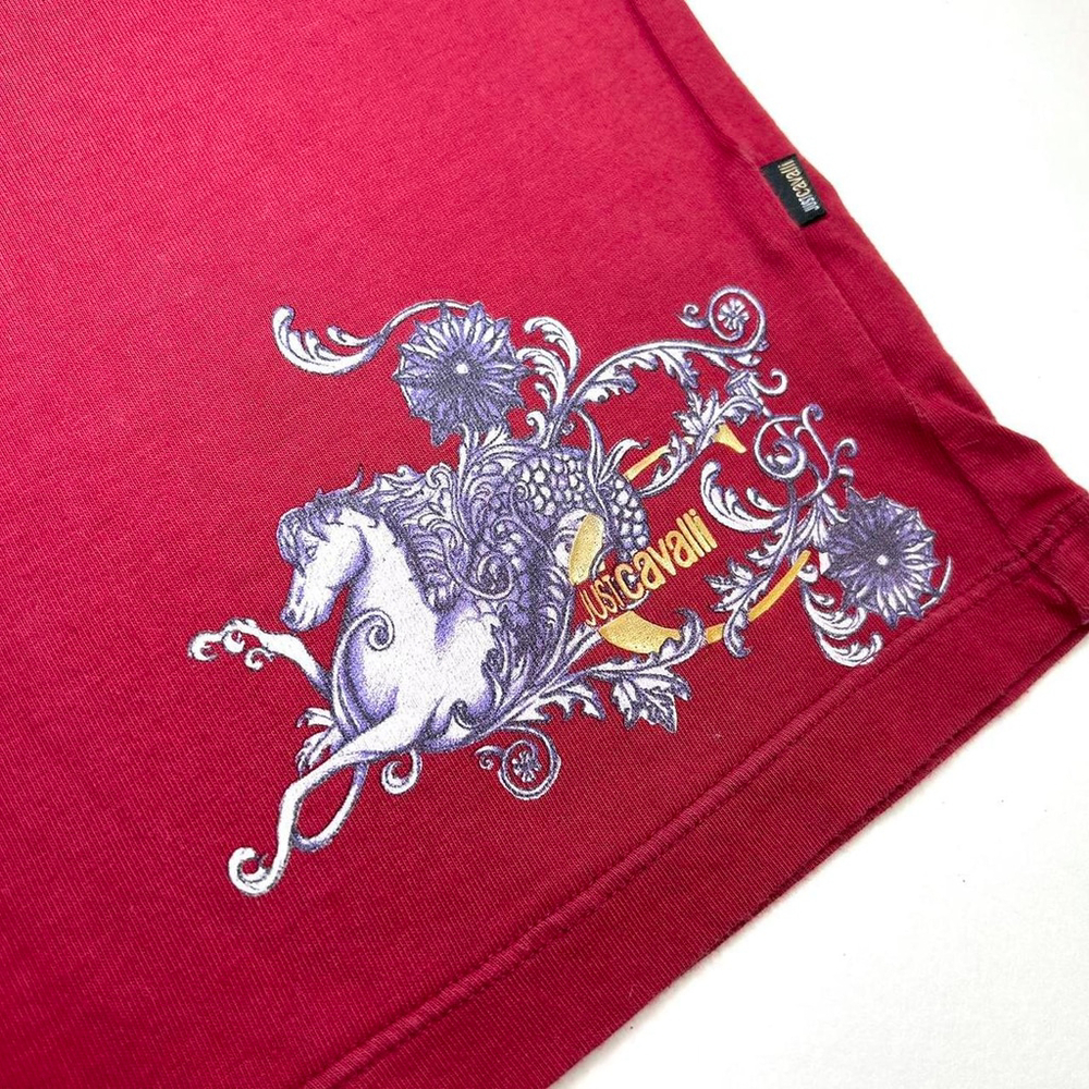 y2k Cavalli red racerback tank top with horse print - Picture 3 of 7